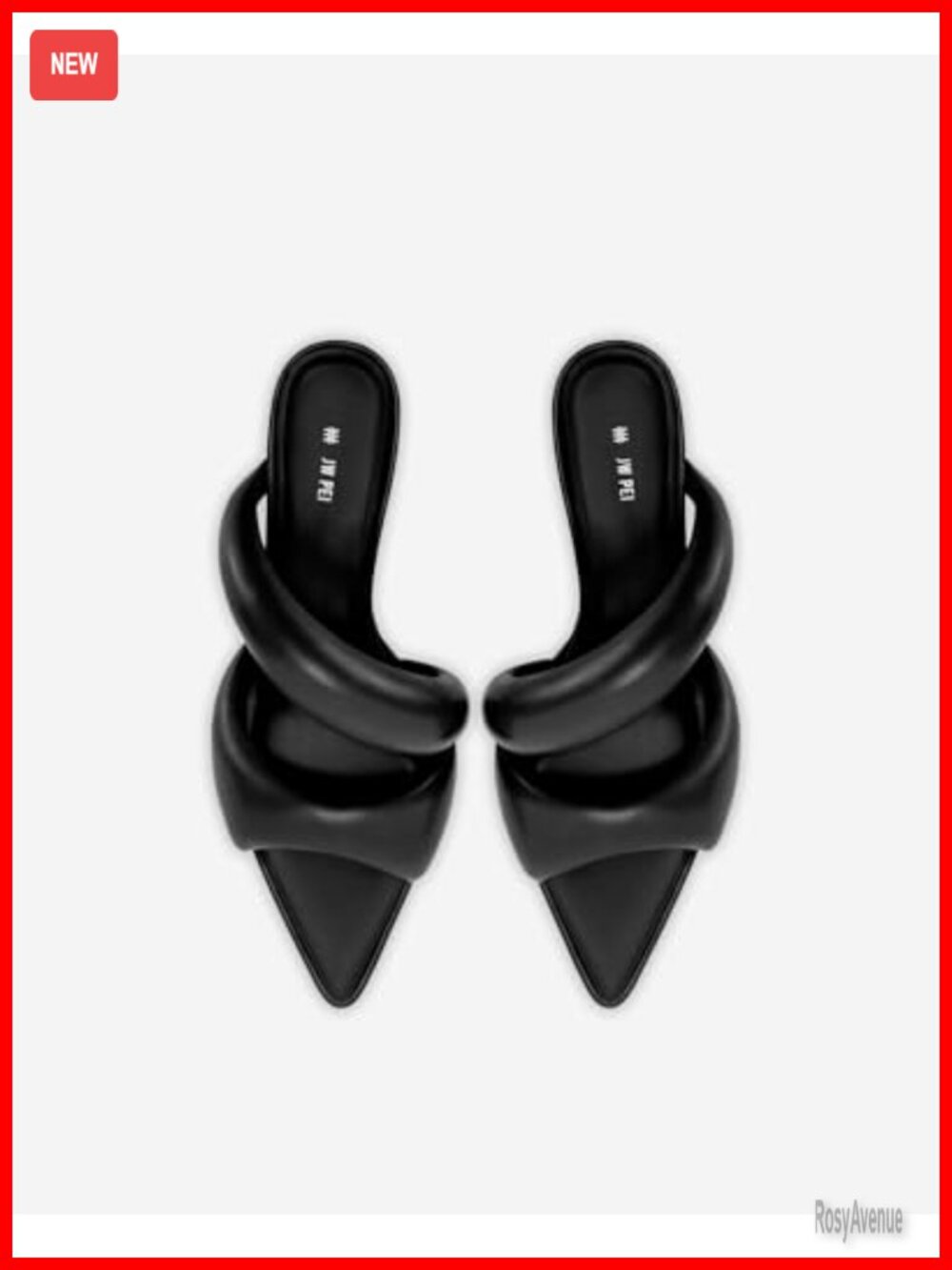 JW PEI Sara Mule Heeled Sandals Vegan Leather Kitten Heel Slip On - Picture 6 of 6